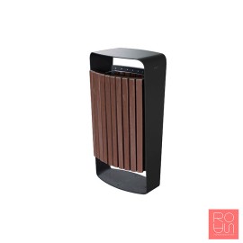 Paperera per reciclatge exterior amb llistons en plàstic reciclat model Màlaga